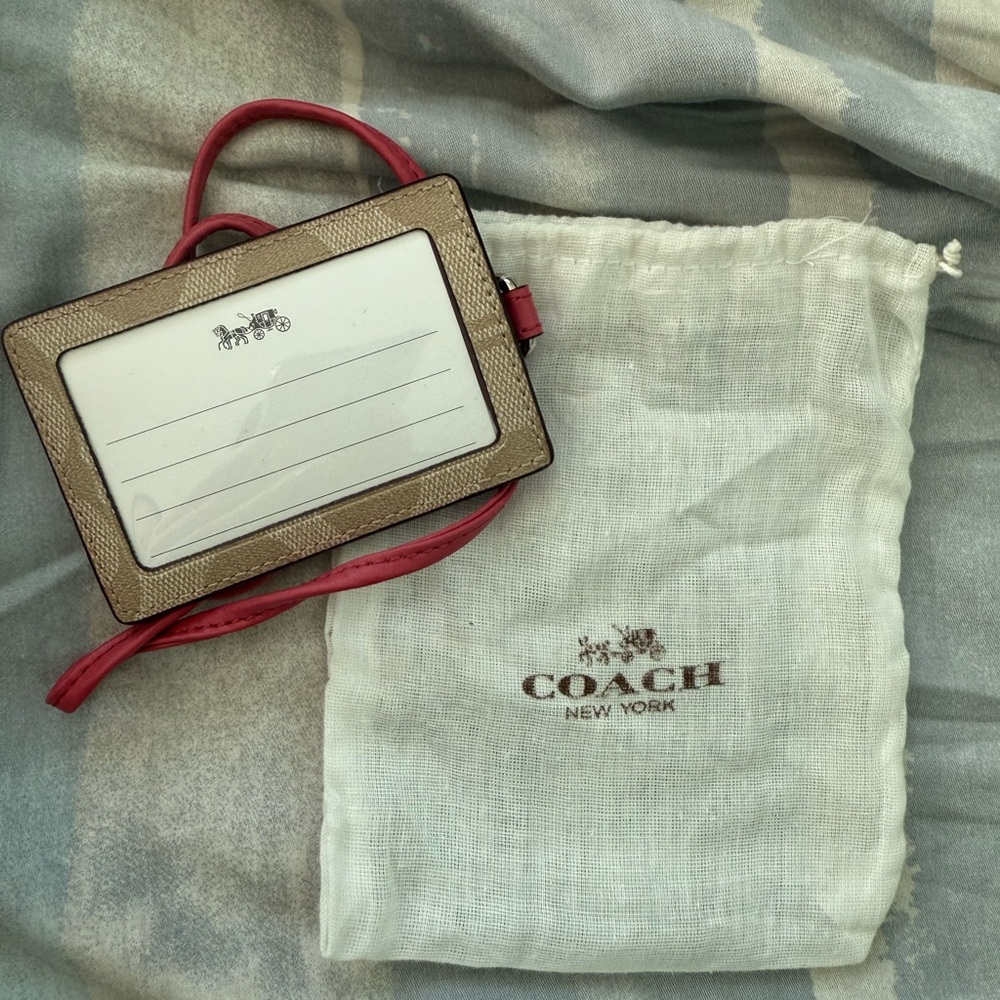 Coach Gold and Pink ID Card Holder